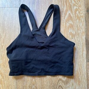 ALO Yoga V-Neck Black Sports Bra